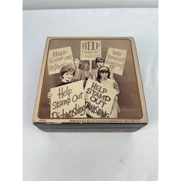 NOS MCM Vintage Lily Tulip 9 Oz Plastic Coated Coffee Paper Cups MOD - Picture 3 of 5